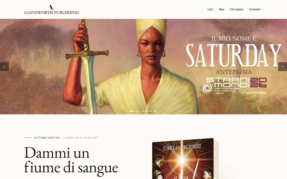 La home del sito di Gainsworth Publishing