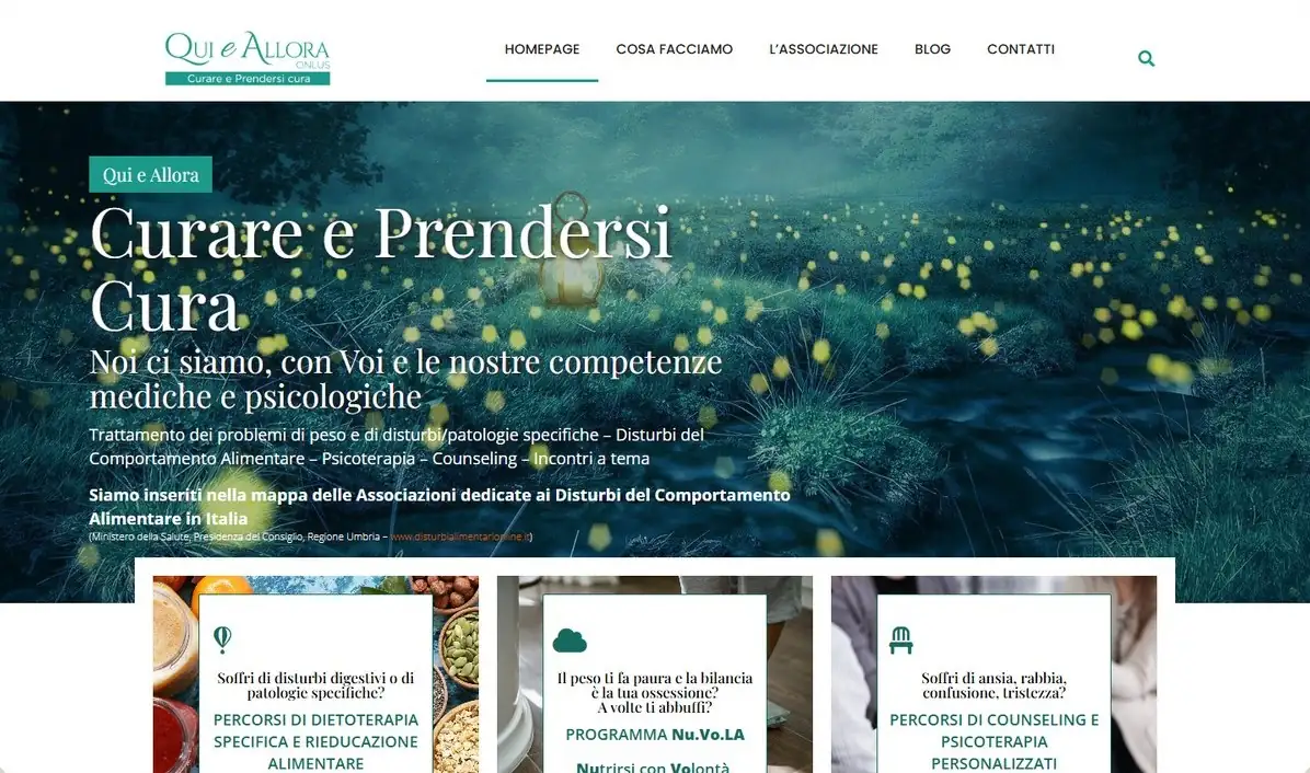 Il sito di Qui e Allora prima del restyling